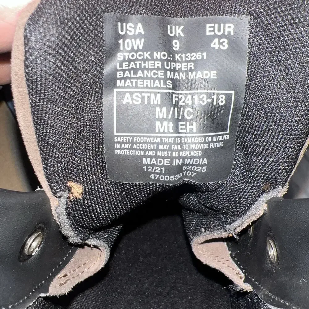 Hytest Metguard 6” Waterproof Metatarsal Safety Toe Work Boots K13261 Sz 10 W
